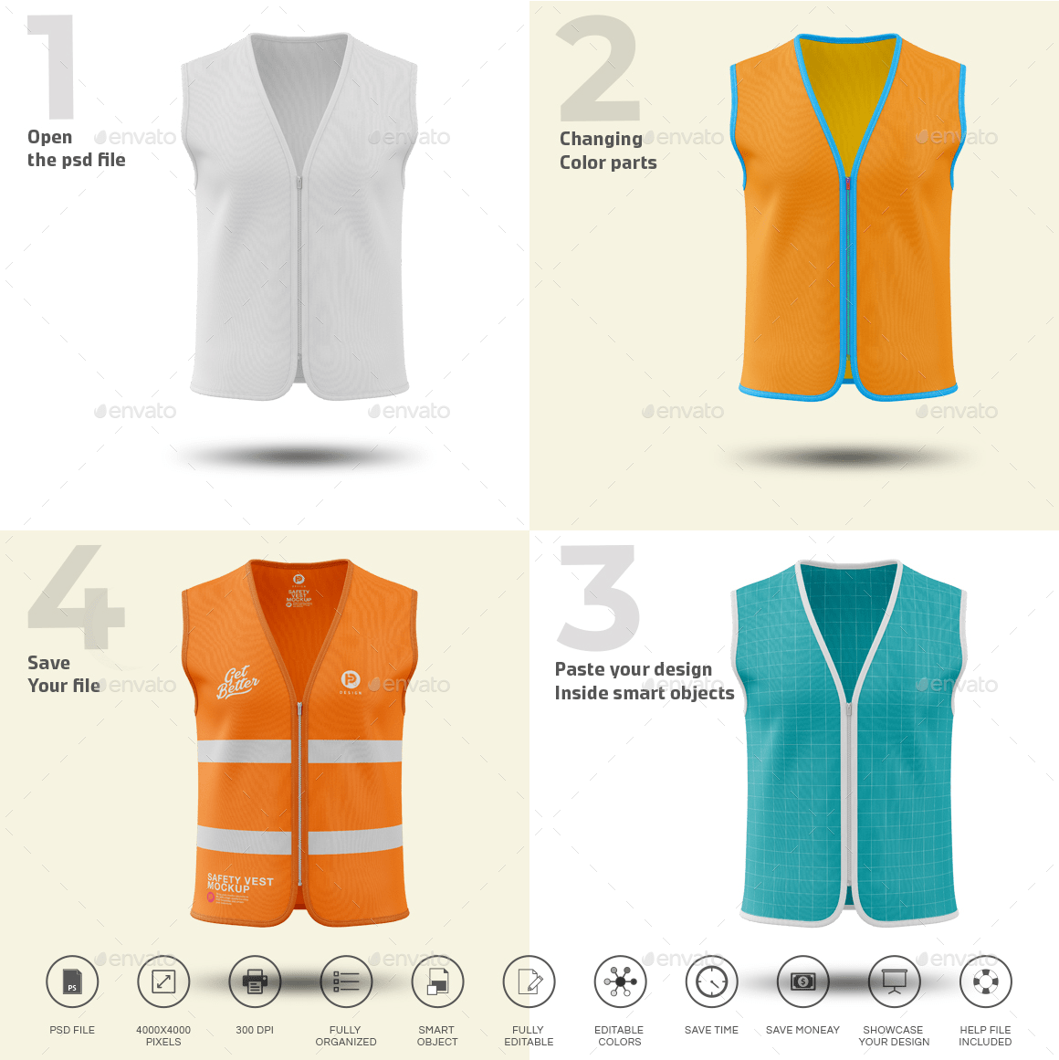 Safety Vest Mockup, Graphics GraphicRiver
